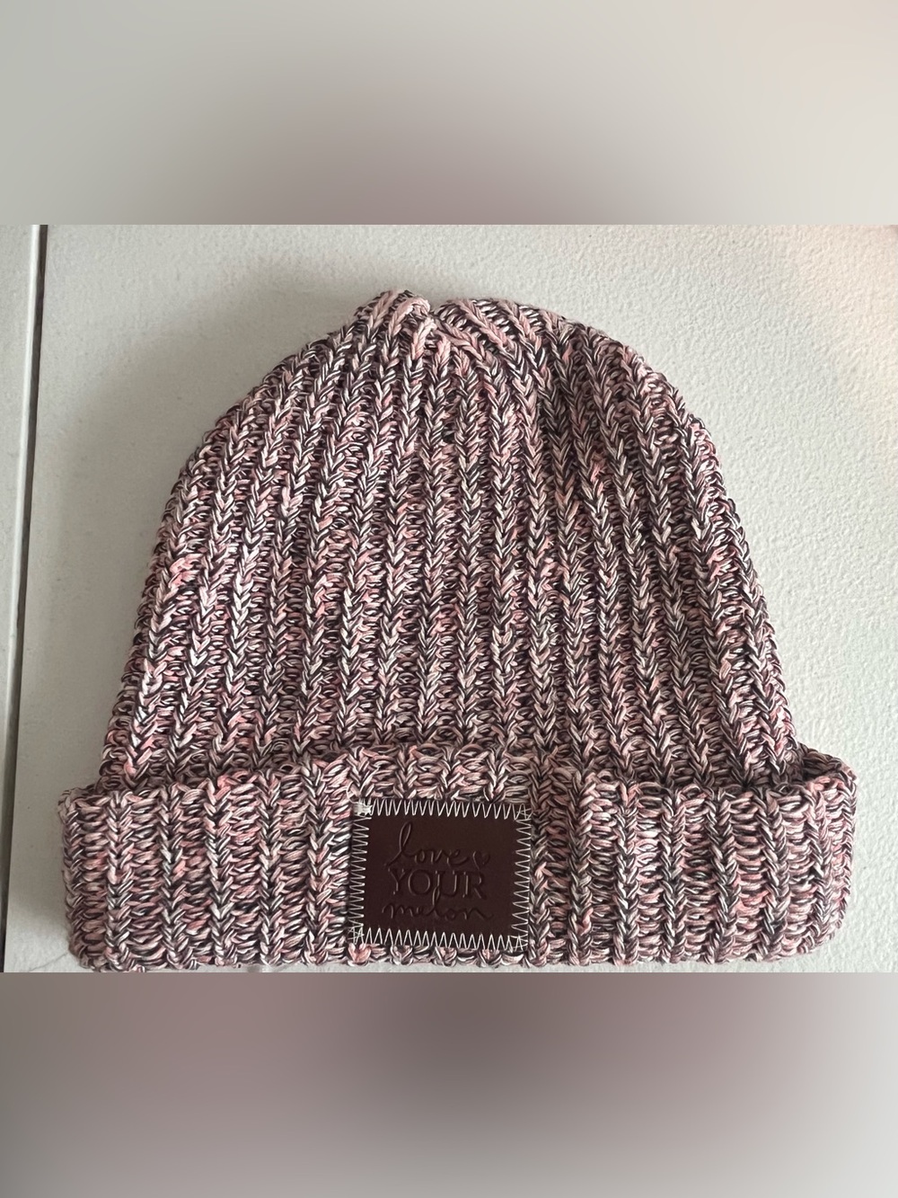 Love Your Melon Cuffed Winter Beanie Hat Womens Pink One Size Adjustable Knitted